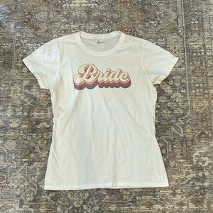 70s font “Bride” short sleeve T-shirt